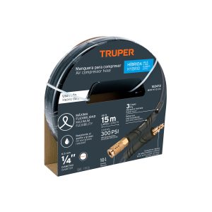 Manguera para compresor, híbrida, 15m x 1/4″, Truper