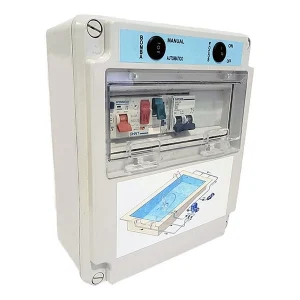 CUADRO ELÉCTRICO PISCINA CON BOMBA FILTRACIÓN CON CLORADOR SALINO 0,50 CV 230VAC CON 2 FOCOS LED 100W