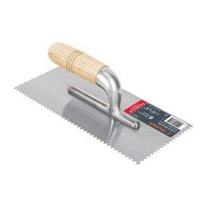 Llana 11″ dentado triangular, 6 remaches, mgo madera, Truper